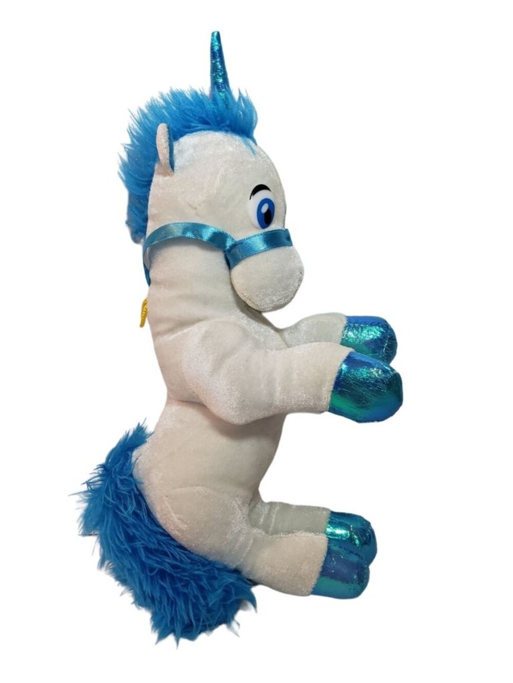 Classic Toy Co Unicorn Plush Blue White 16" Stuffed Animal Shiny Hooves Mane